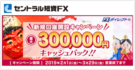 セントラル短資FX最大30万円新規口座開設キャンペーン!イメージ セントラル短資FX最大30万円新規口座開設キャンペーン!イメージ