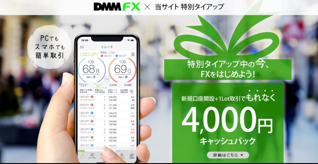 DMM FXは限定タイアップで2万4000円キャッシュバックに!イメージ DMM FXは限定タイアップで2万4000円キャッシュバックに!イメージ