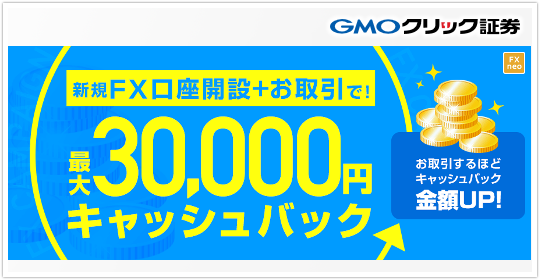 GMOクリック証券最大30000円バックキャンペーン！
