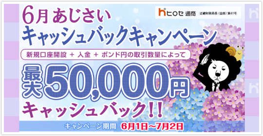 ヒロセ通商 口座開設キャンペーンは何と最大135万円！？